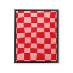 Hand Drawn Checkerboard Pattern (red/pink) Framed Canvas Print Gallery Image 8