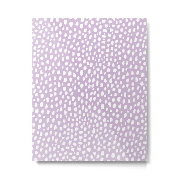 Handmade polka dot brush spots (white/lavender) Metal Print Gallery Image 1