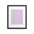 Handmade polka dot brush spots (white/lavender) Framed Art Print Gallery Image 6