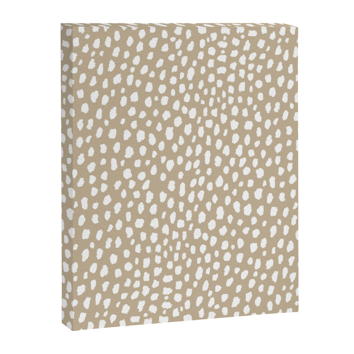 Handmade polka dot brush spots (white/tan) Canvas Print Gallery Image 1