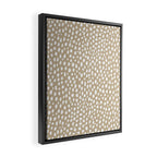 Handmade polka dot brush spots (white/tan) Framed Canvas Print Gallery Image 2