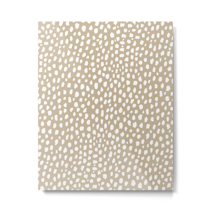 Handmade polka dot brush spots (white/tan) Metal Print Gallery Image 1