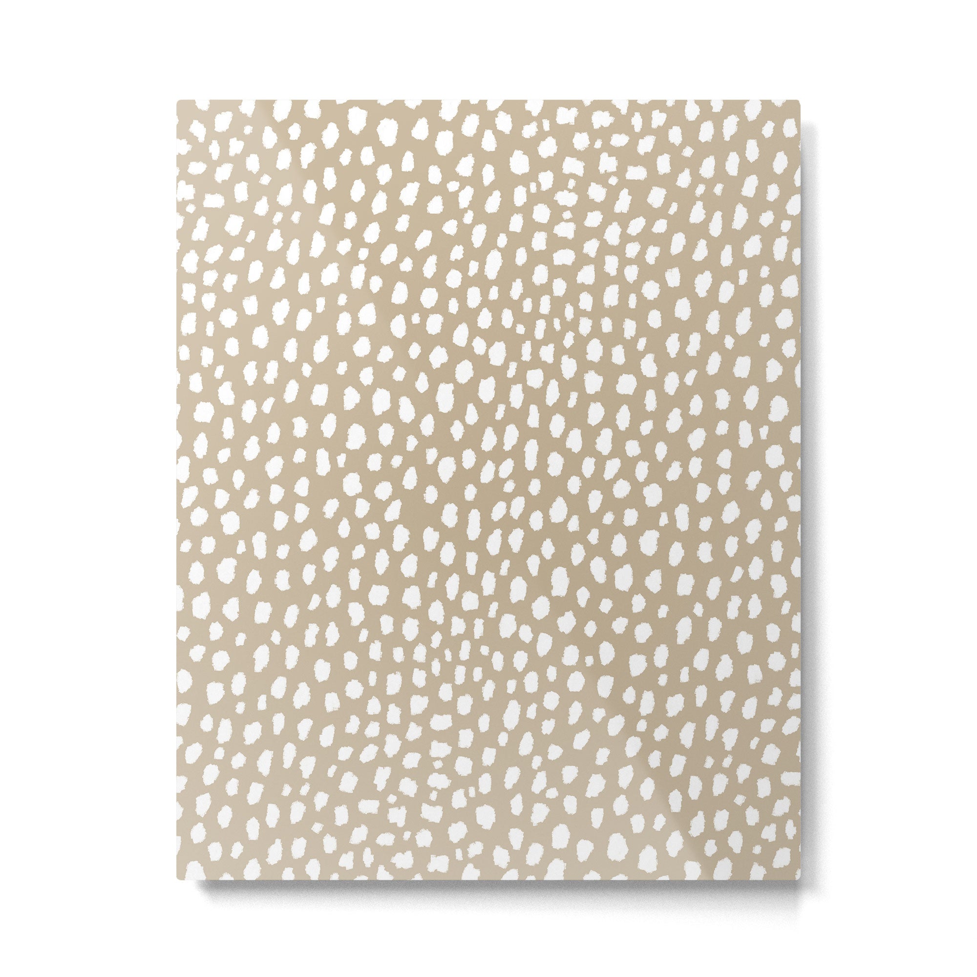 Handmade polka dot brush spots (white/tan) Metal Print Gallery Image 6