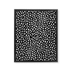 Handmade polka dot brush strokes (black and white reverse dalmatian) Framed Canvas Print Gallery Image 8