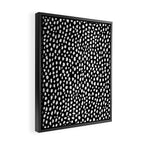 Handmade polka dot brush strokes (black and white reverse dalmatian) Framed Canvas Print Gallery Image 2