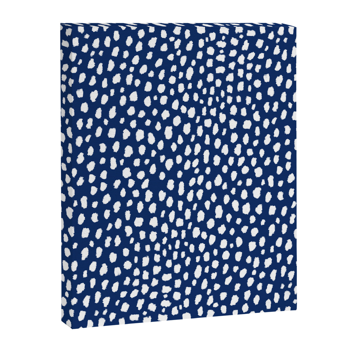 Handmade polka dot brush strokes (white/navy blue) Canvas Print Gallery Image 8