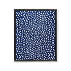 Handmade polka dot brush strokes (white/navy blue) Framed Canvas Print Gallery Image 8