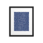 Handmade polka dot brush strokes (white/navy blue) Framed Art Print Gallery Image 6