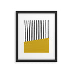 Handmade Stripe Block Pattern (mustard yellow/white/black) Framed Art Print Gallery Image 6