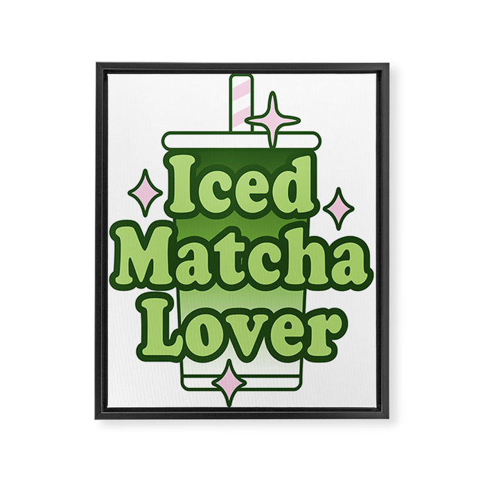 Iced Matcha Lover Framed Canvas Print Gallery Image 1