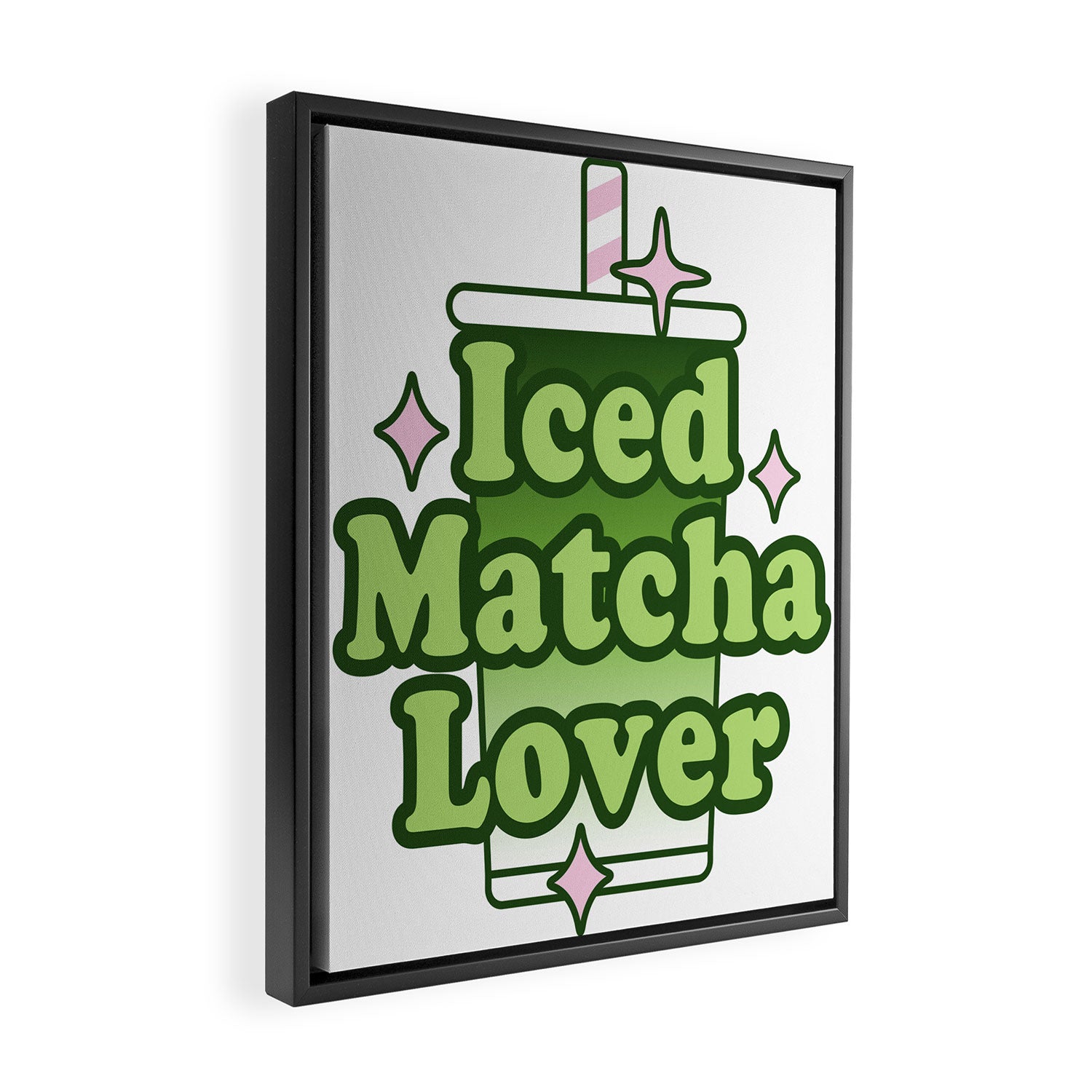 Iced Matcha Lover Framed Canvas Print Gallery Image 2