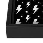 Lightning Bolt Pattern (white/black) Framed Canvas Print Gallery Image 3