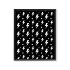 Lightning Bolt Pattern (white/black) Framed Canvas Print Gallery Image 8