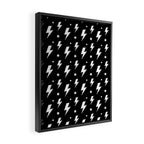Lightning Bolt Pattern (white/black) Framed Canvas Print Gallery Image 2