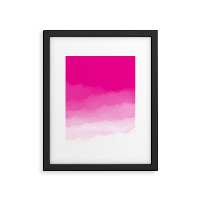 Magenta Watercolor Ombre (magenta pink/white) Framed Art Print Gallery Image 1