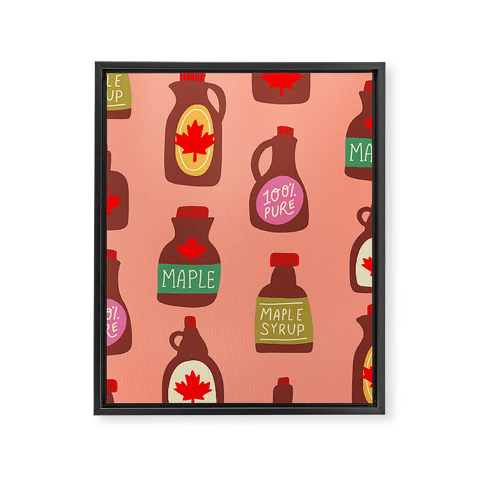 Maple Syrup Pattern Framed Canvas Print Gallery Image 1