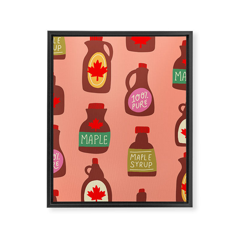 Maple Syrup Pattern Framed Canvas Print Gallery Image 8