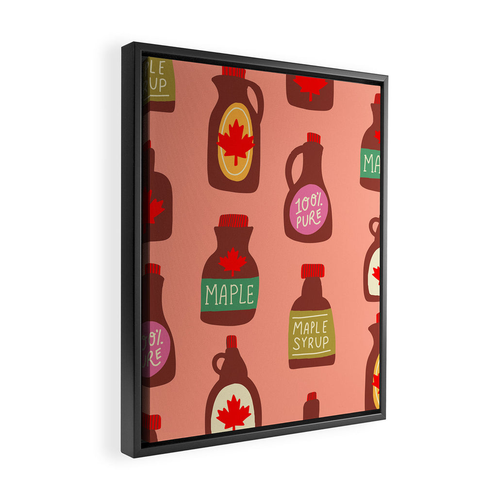 Maple Syrup Pattern Framed Canvas Print Gallery Image 2