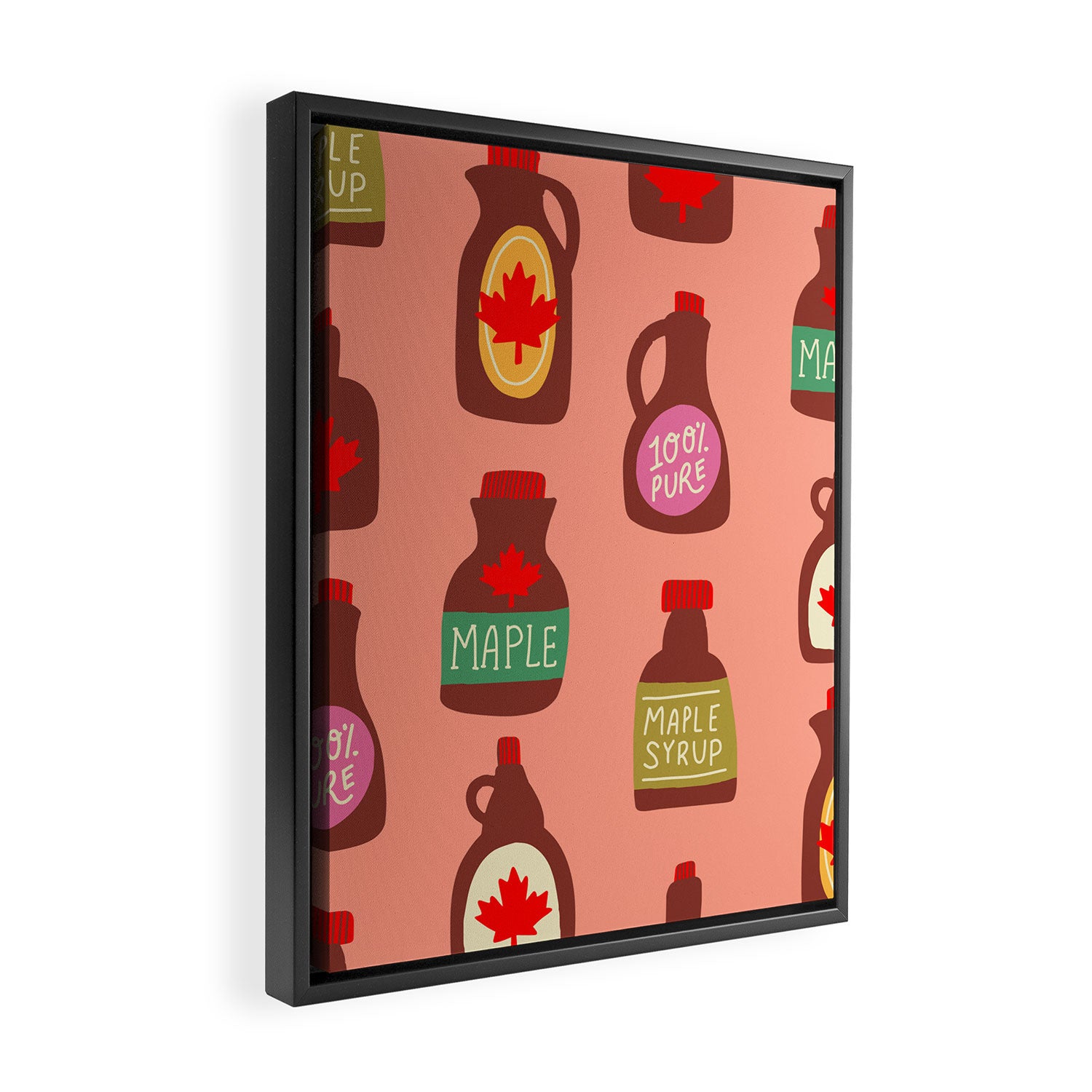 Maple Syrup Pattern Framed Canvas Print Gallery Image 2