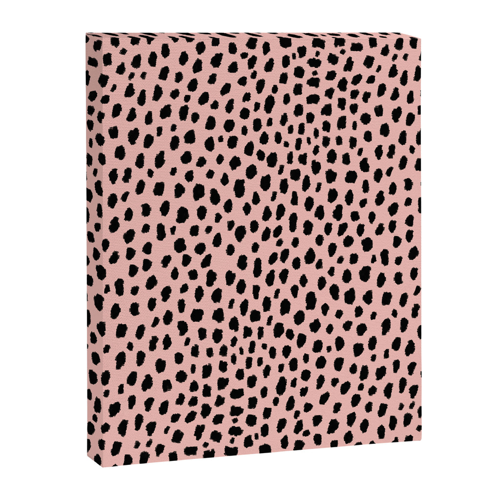 Pink and Black Dalmatian Spots (black/pink) Canvas Print Gallery Image 8