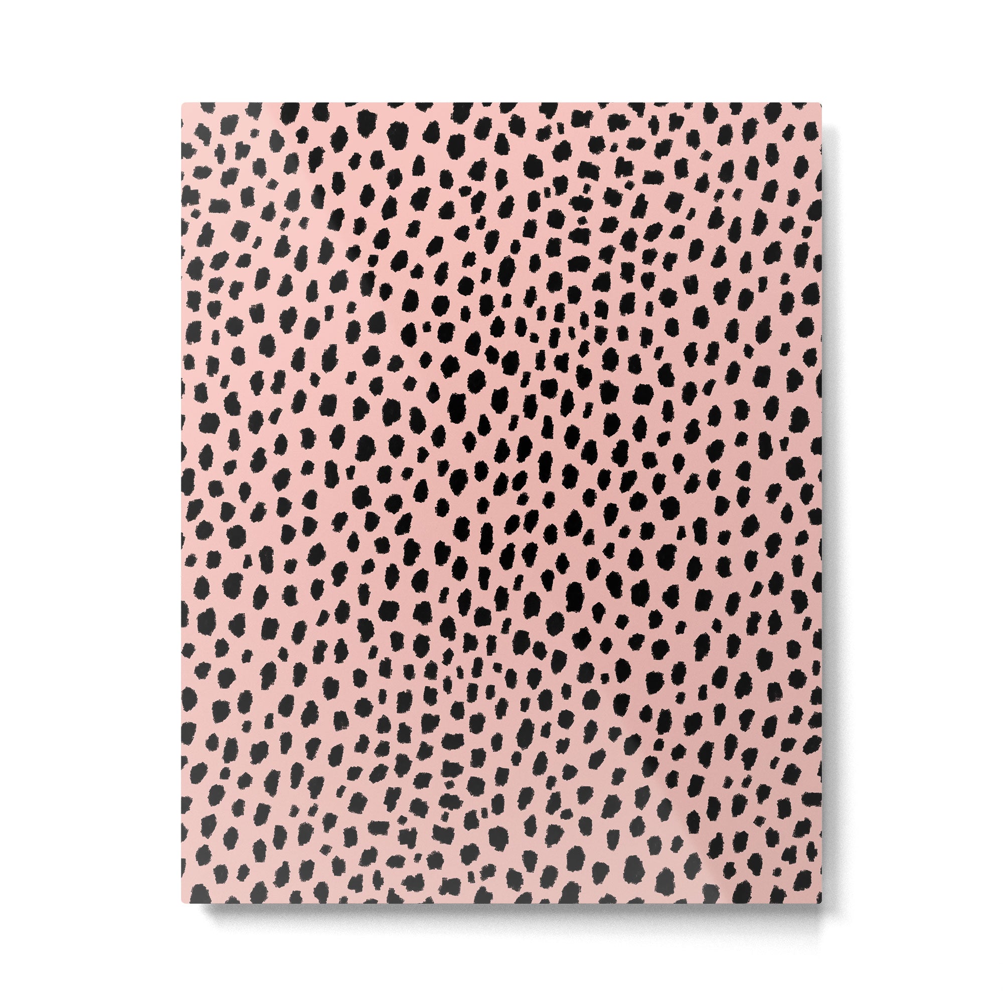 Pink and Black Dalmatian Spots (black/pink) Metal Print Gallery Image 6