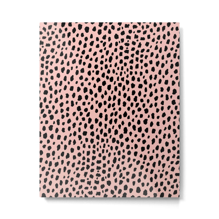 Pink and Black Dalmatian Spots (black/pink) Metal Print Gallery Image 1