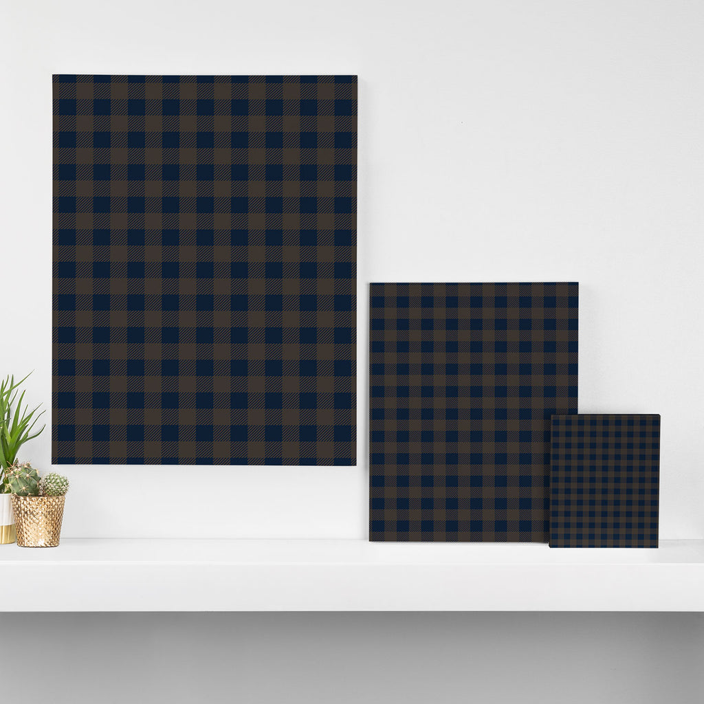 Plaid (navy blue/brown) Canvas Print Gallery Image 3