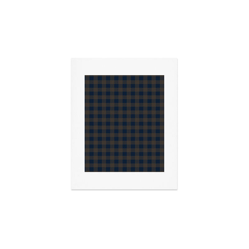 Plaid (navy blue/brown) Art Print Gallery Image 1