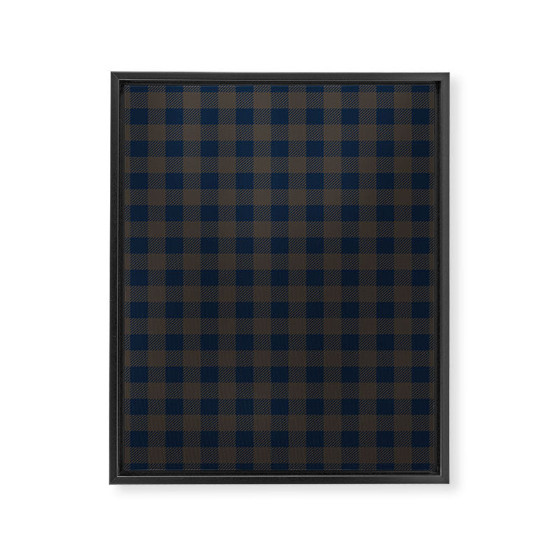 Plaid (navy blue/brown) Framed Canvas Print Gallery Image 8