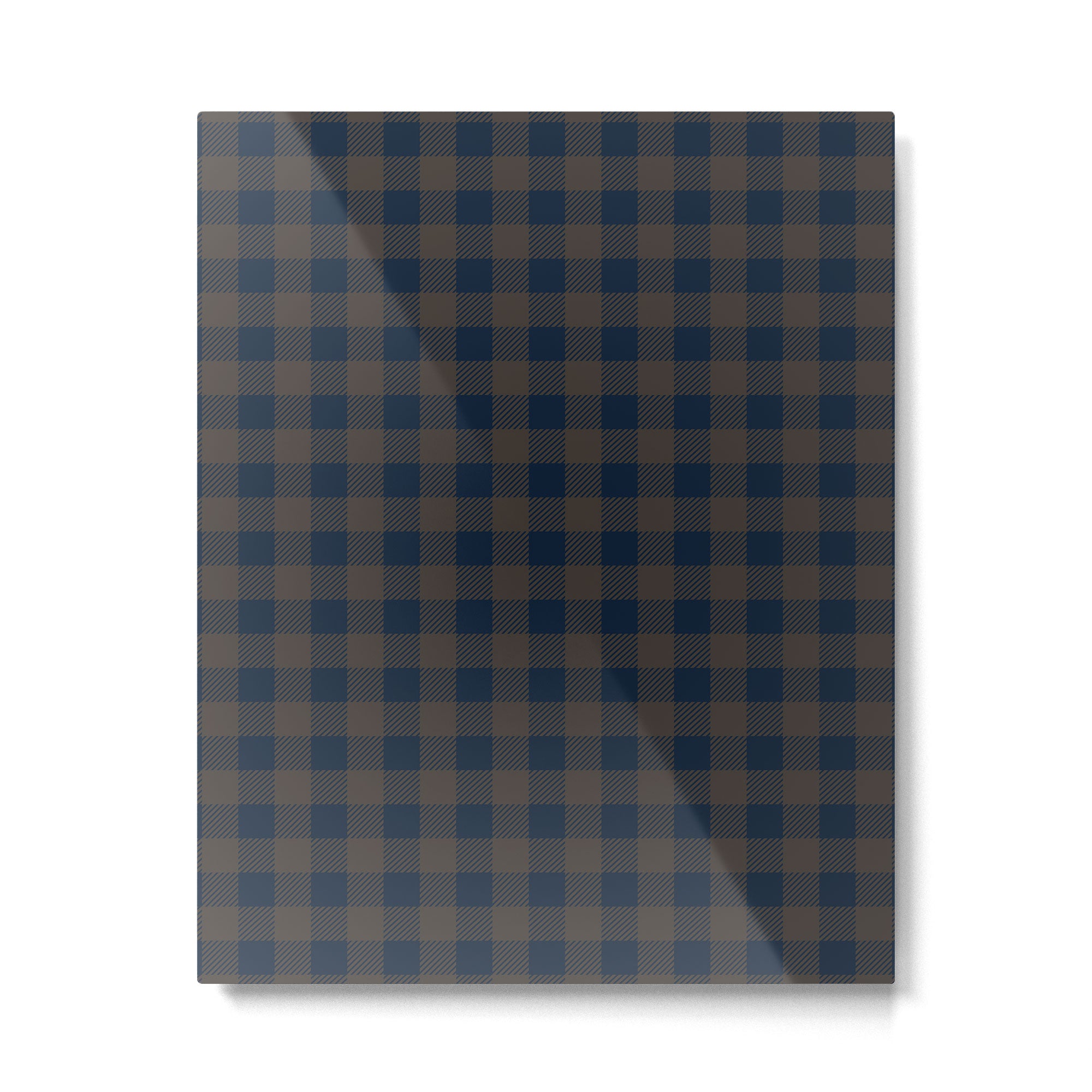 Plaid (navy blue/brown) Metal Print Gallery Image 6