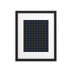 Plaid (navy blue/brown) Framed Art Print Gallery Image 4