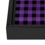 Plaid (purple/black) Framed Canvas Print Gallery Image 3