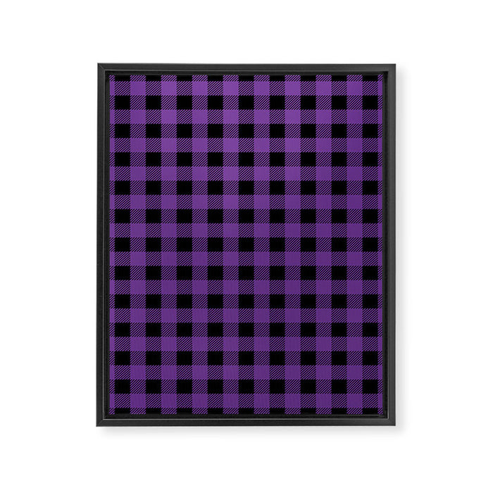 Plaid (purple/black) Framed Canvas Print Gallery Image 1