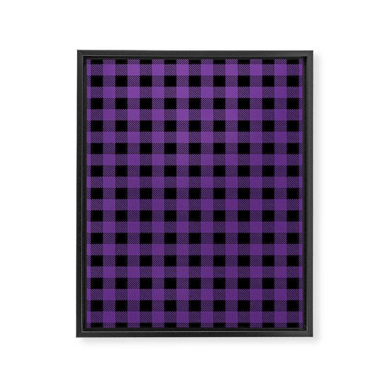 Plaid (purple/black) Framed Canvas Print Gallery Image 8