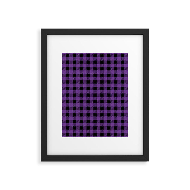 Plaid (purple/black) Framed Art Print Gallery Image 6