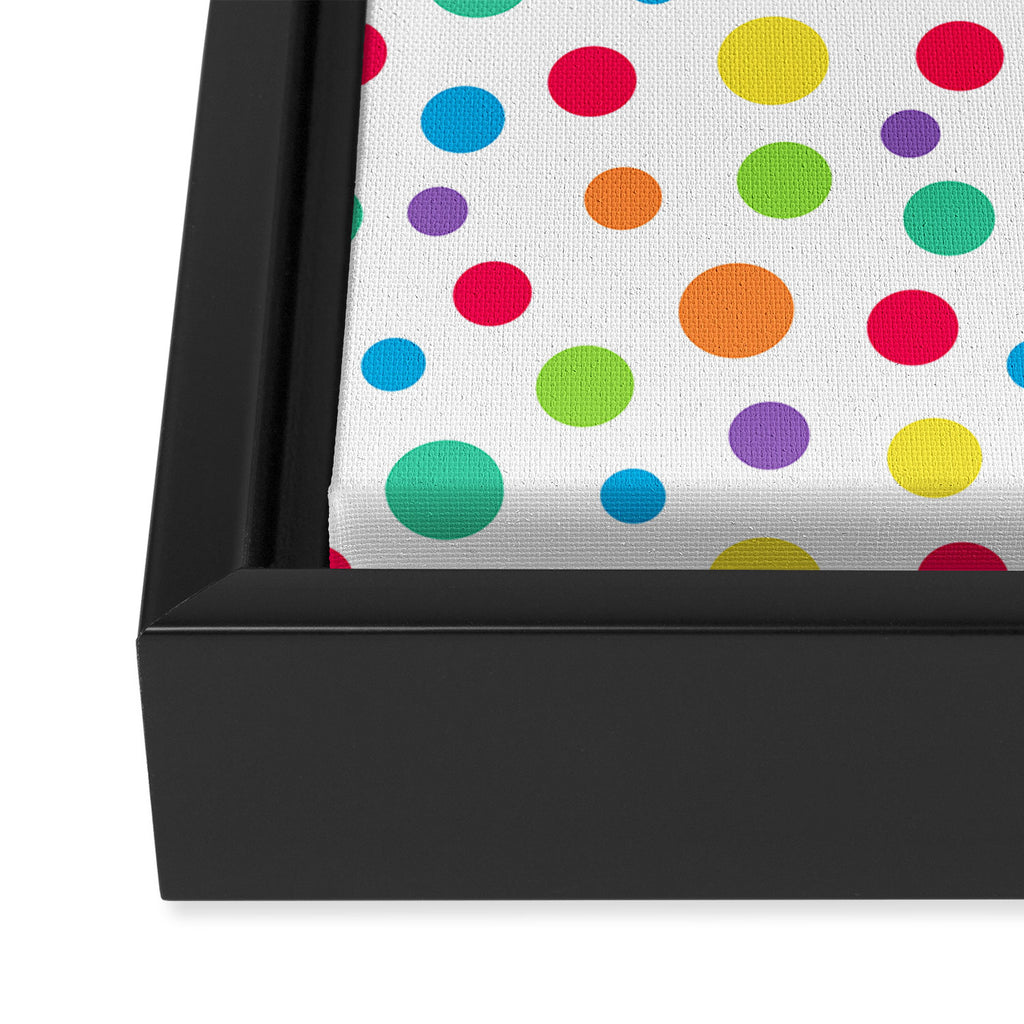 Rainbow Polka Dot Party Framed Canvas Print Gallery Image 3