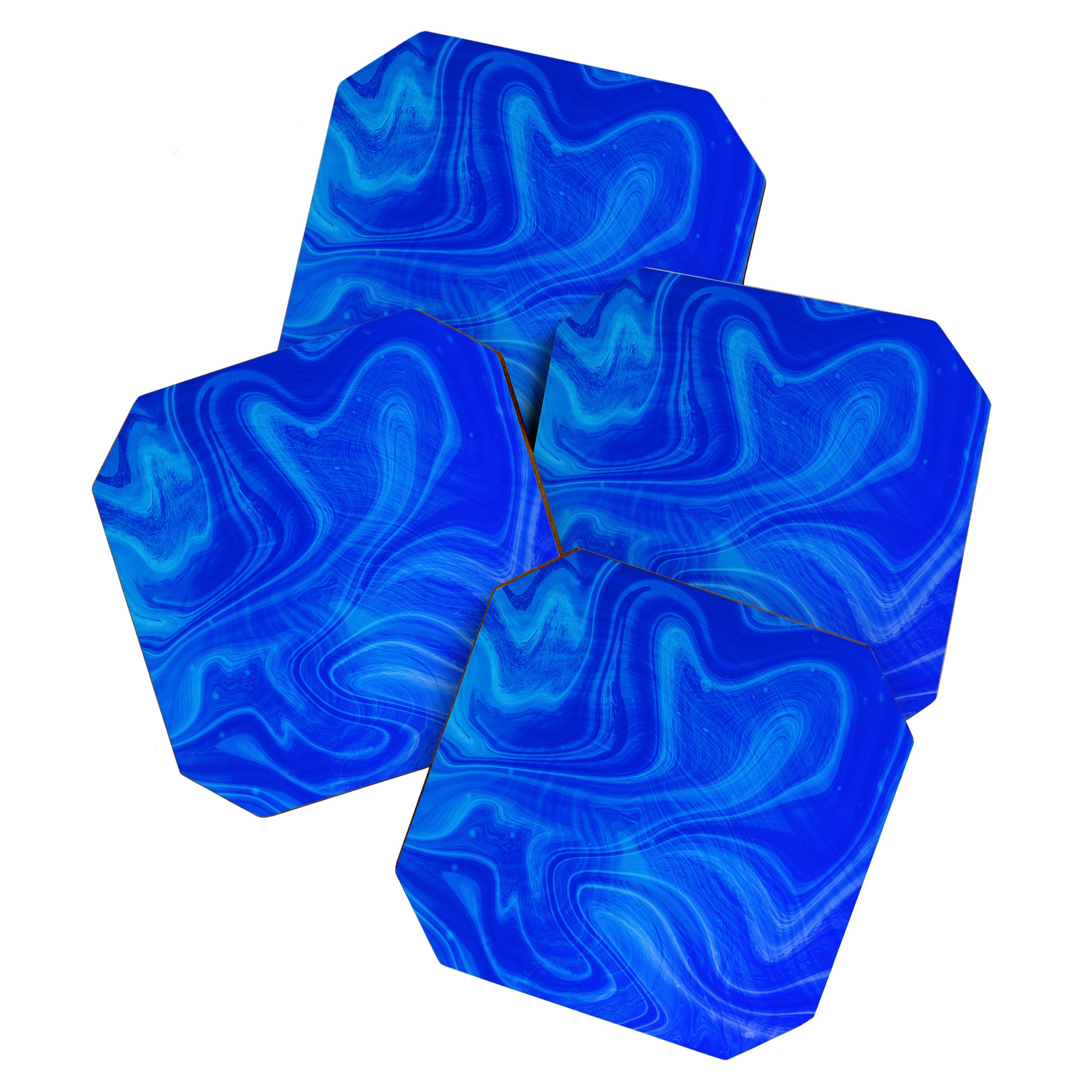 Royal Blue Swirl Marble Coaster Gallery Image 1