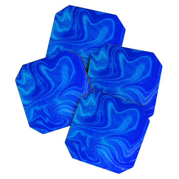 Royal Blue Swirl Marble Coaster Gallery Image 1
