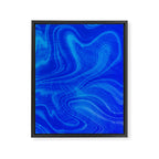 Royal Blue Swirl Marble Framed Canvas Print Gallery Image 8