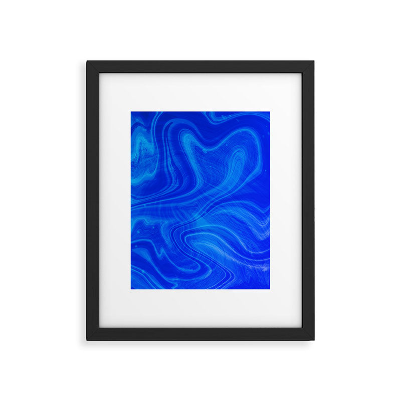 Royal Blue Swirl Marble Framed Art Print Gallery Image 6