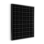 Tattersall Windowpane Check Plaid (black/white/gray) Framed Canvas Print Gallery Image 2