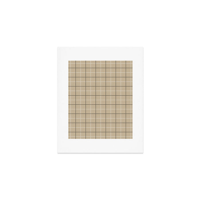Tattersall Windowpane Check Plaid (tan/black/white) Art Print Gallery Image 1
