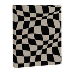 Warped Checkered Pattern (black/tan) Canvas Print Gallery Image 8