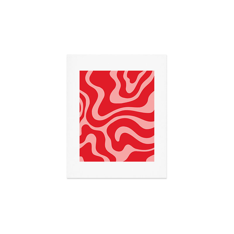 Warped Swirl Marble Pattern (red/pink) Art Print Gallery Image 1