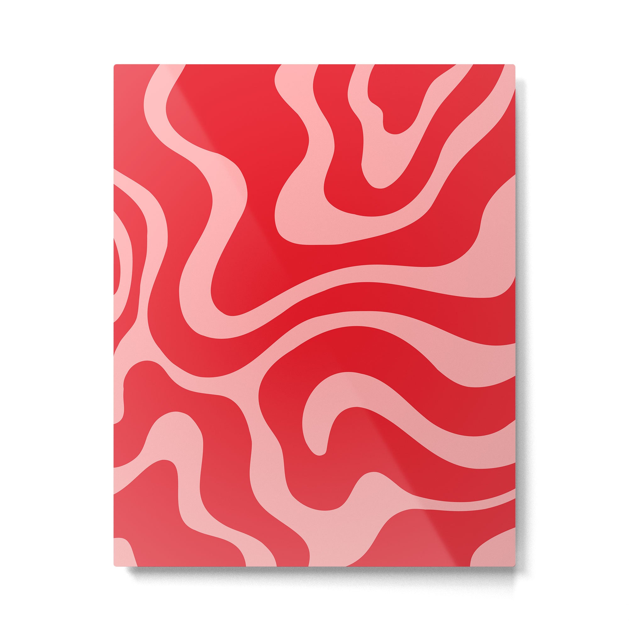 Warped Swirl Marble Pattern (red/pink) Metal Print Gallery Image 6