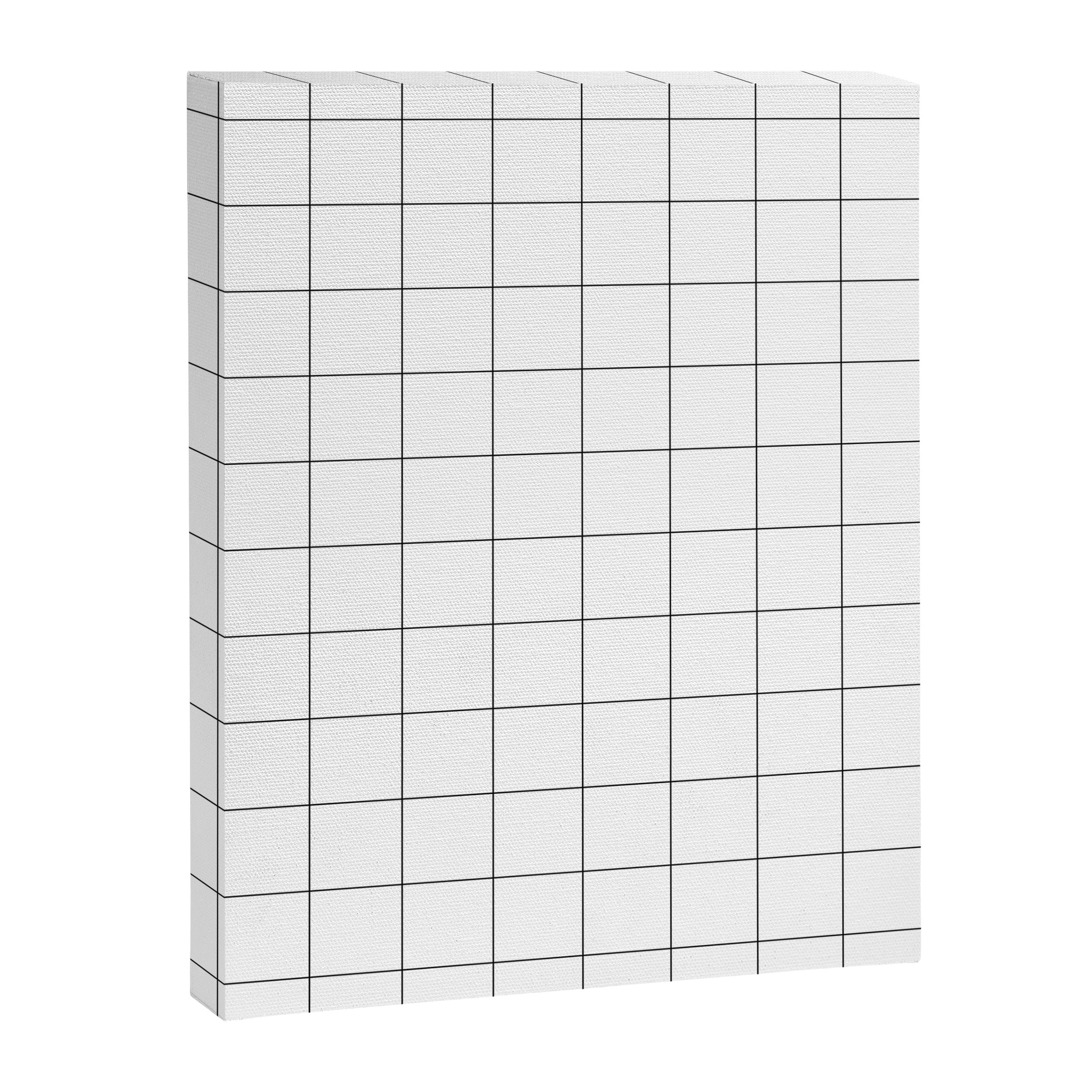 Windowpane Check Grid (black/white) Canvas Print Gallery Image 8