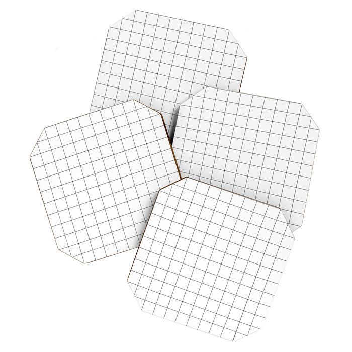 Windowpane Check Grid (black/white) Coaster Gallery Image 1