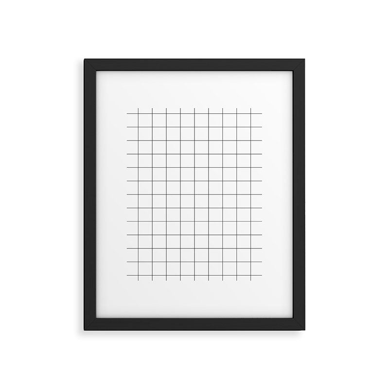 Windowpane Check Grid (black/white) Framed Art Print Gallery Image 6