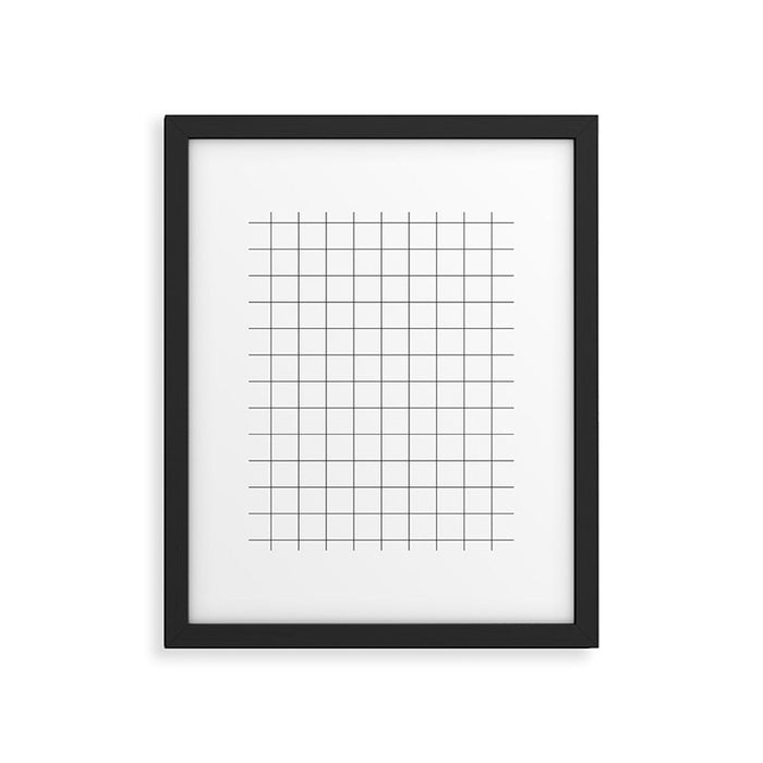 Windowpane Check Grid (black/white) Framed Art Print Gallery Image 1