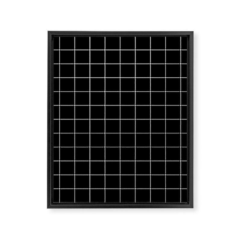 Windowpane Check Grid (white/black) Framed Canvas Print Gallery Image 8